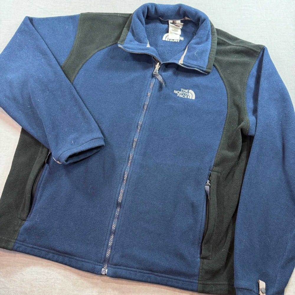 The North Face Fleece Jacket Mens Medium Blue Excellent Full Zip Denali Style